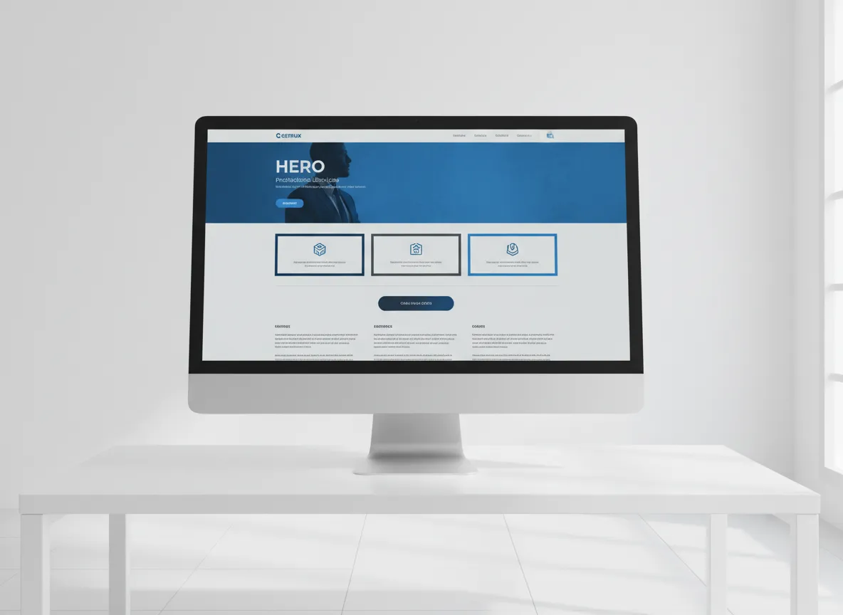 Example website layout for professional services